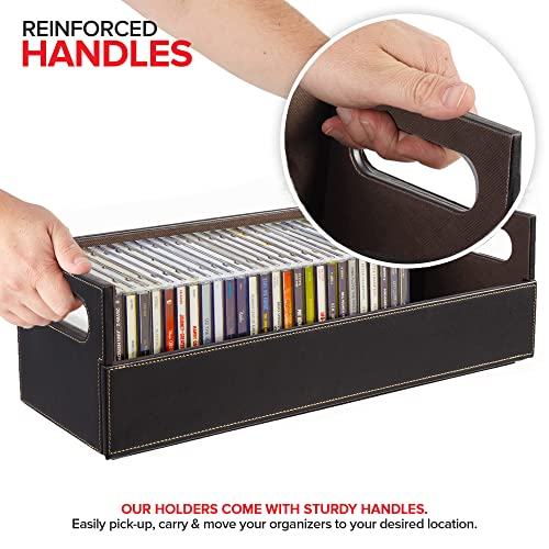 Faux Leather Black CD Storage Box E142