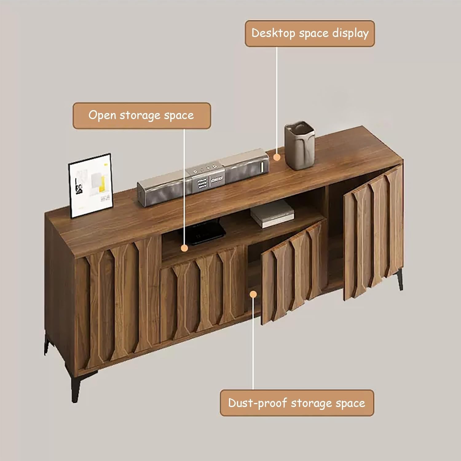 Brown Wooden TV Stand H9973
