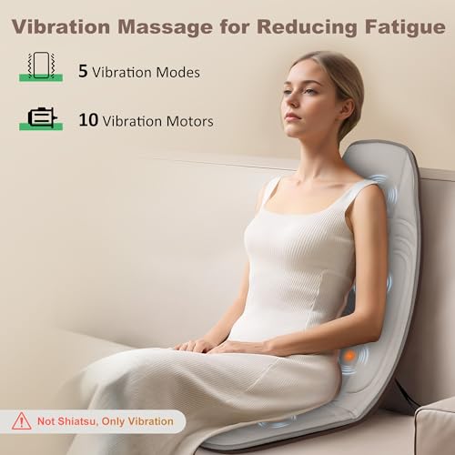Beige Massage Chair Pad with Heat and Vibration Motors R270