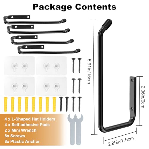 2Pcs Wall Hat Rack with Strong Adhesive A397