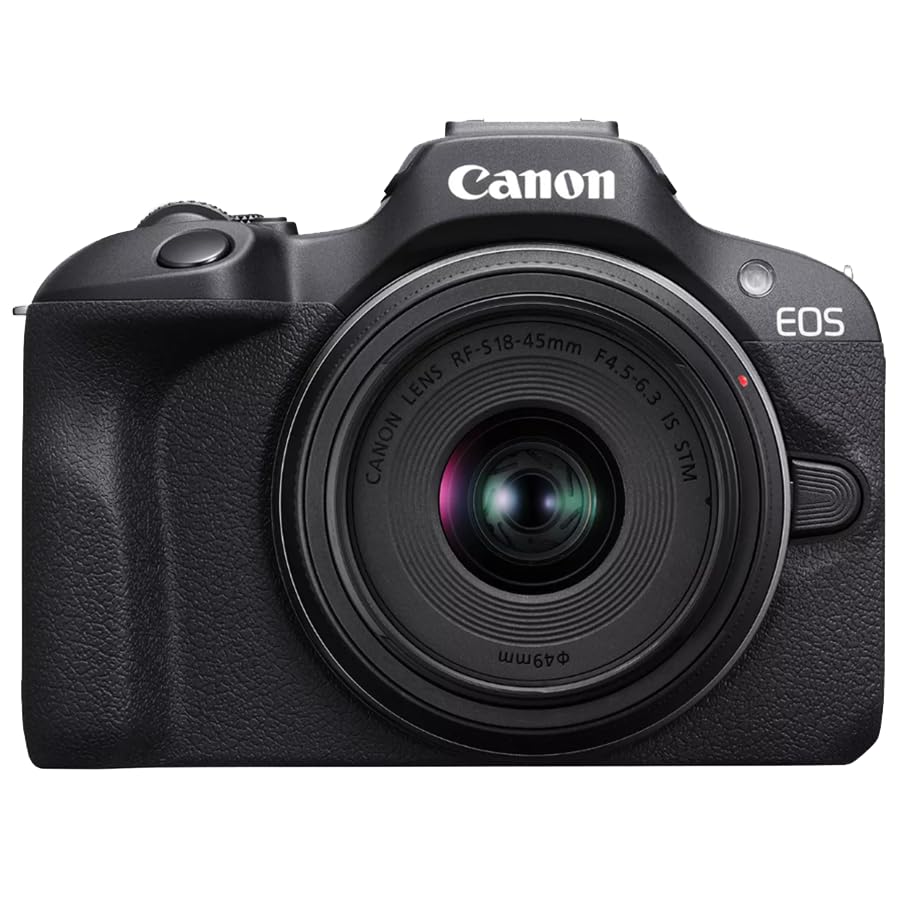 Mirrorless Camera Body with RF-S 18-45mm F4.5-6.3 IS STM Lens Bundle with Photography Bag + Microphone + Monopod + Software & Accessories Kit E93512