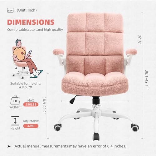 Gray Velvet High Back Office Chair with Wheels and Flip-up Armrest Y935