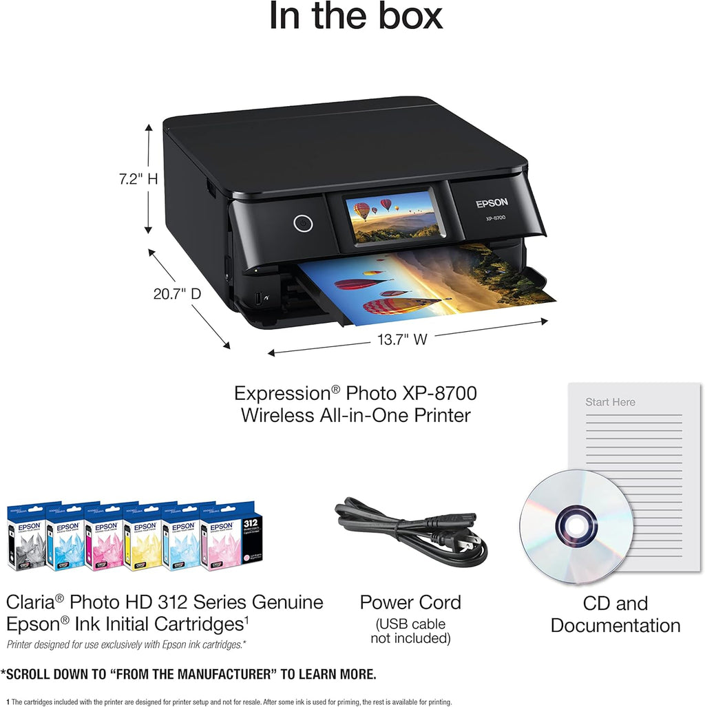 Black Wireless All-in-One Printer with Scanner and Copier V273063
