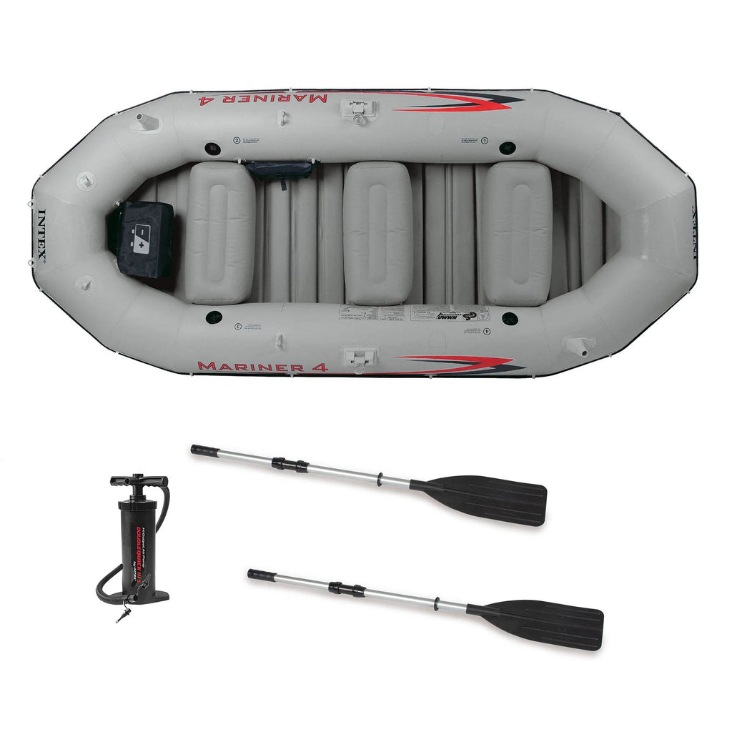 4 Person Inflatable Dinghy Boat with Pump and Oars Set K318