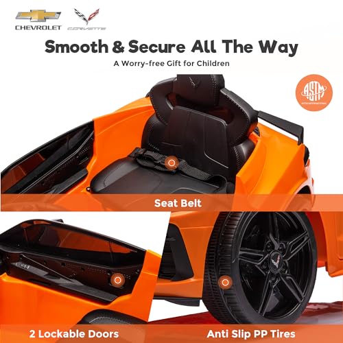 Chevrolet Corvette C8 12V Kids Electric Car Ride on Car with Remote Control U38626