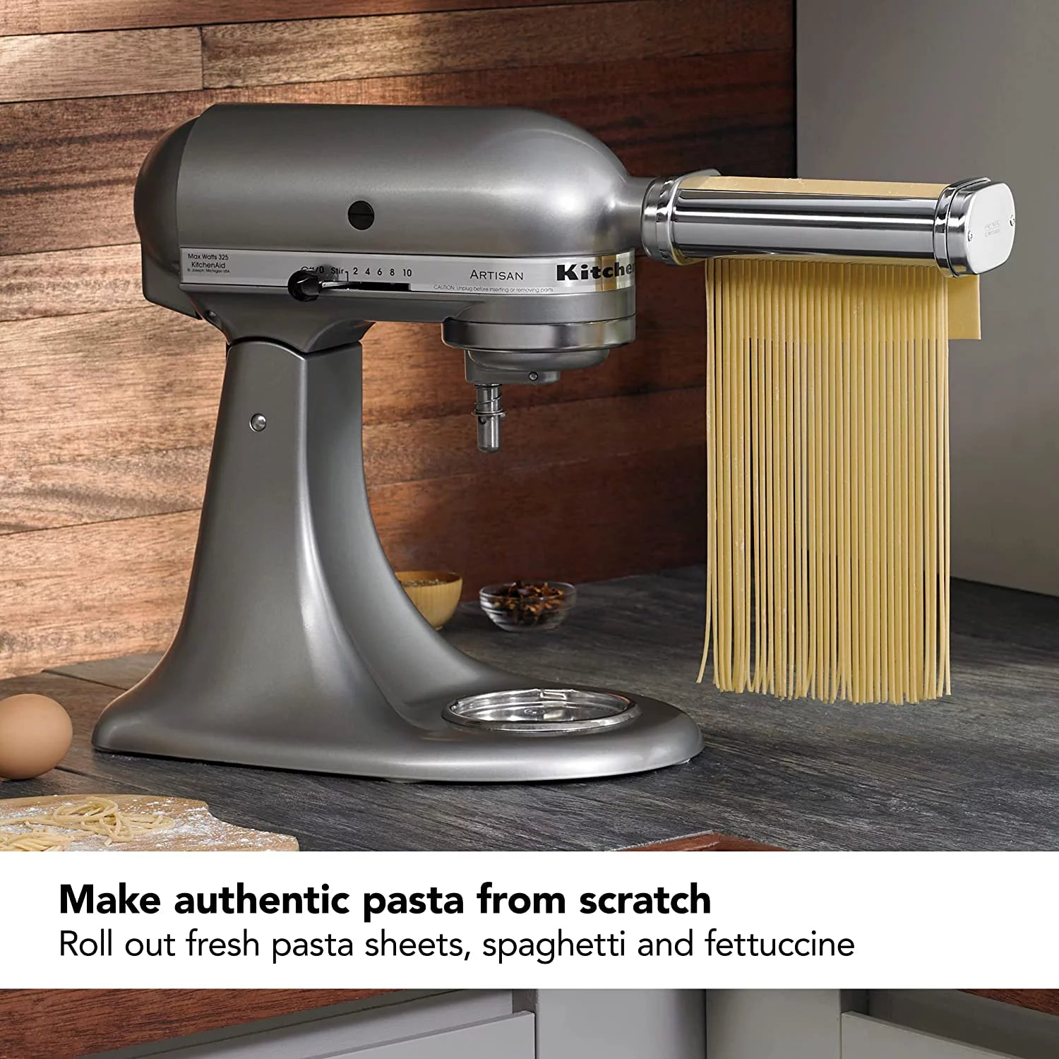 White Pasta Press Attachment with 6 Interchangeable Pasta Plates Y994