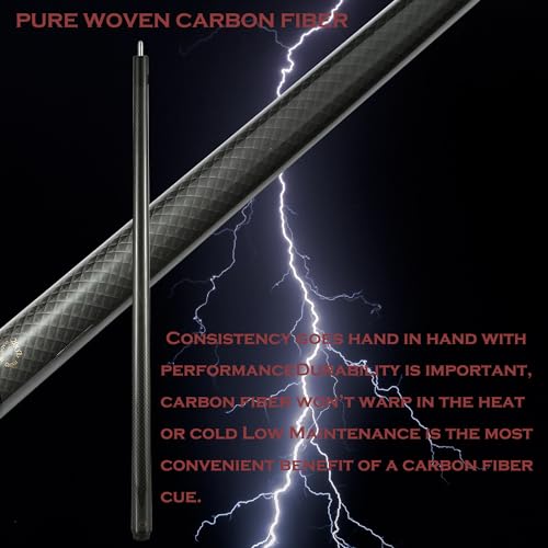 58" Carbon Fiber Pool Cue Stick Weight Adjustable 18OZ 20OZ P8426