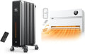 1500W Oil Filled Radiator Heater and 120° Oscillating Wall Mount Electric Space Heater Bundle U59683