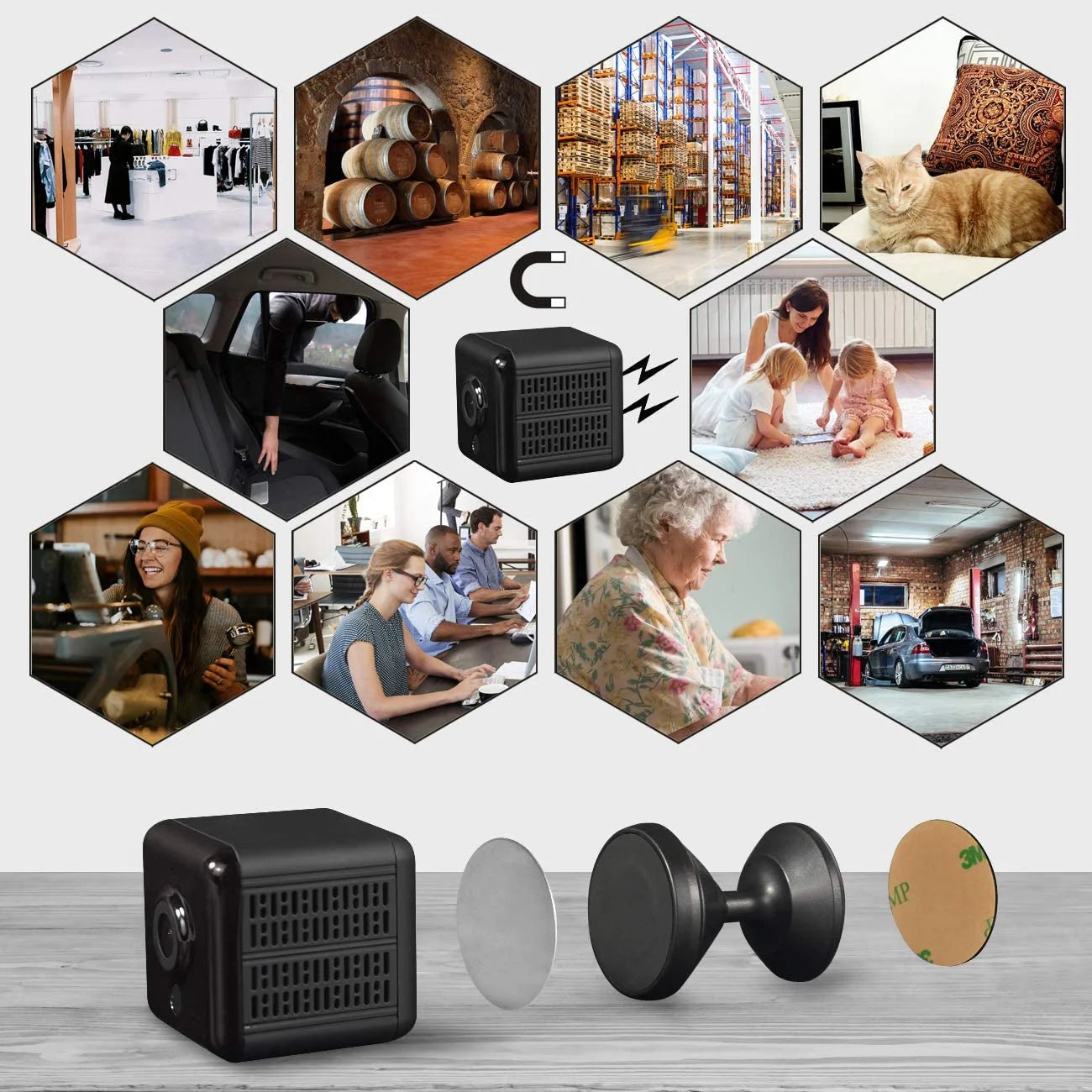 Mini Camera 1080P Portable Small HD Nanny Cam with Night Vision and Motion Detection W3269