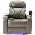 Light Grey PU Leather Electric Single Reclining Chair with USB A8779