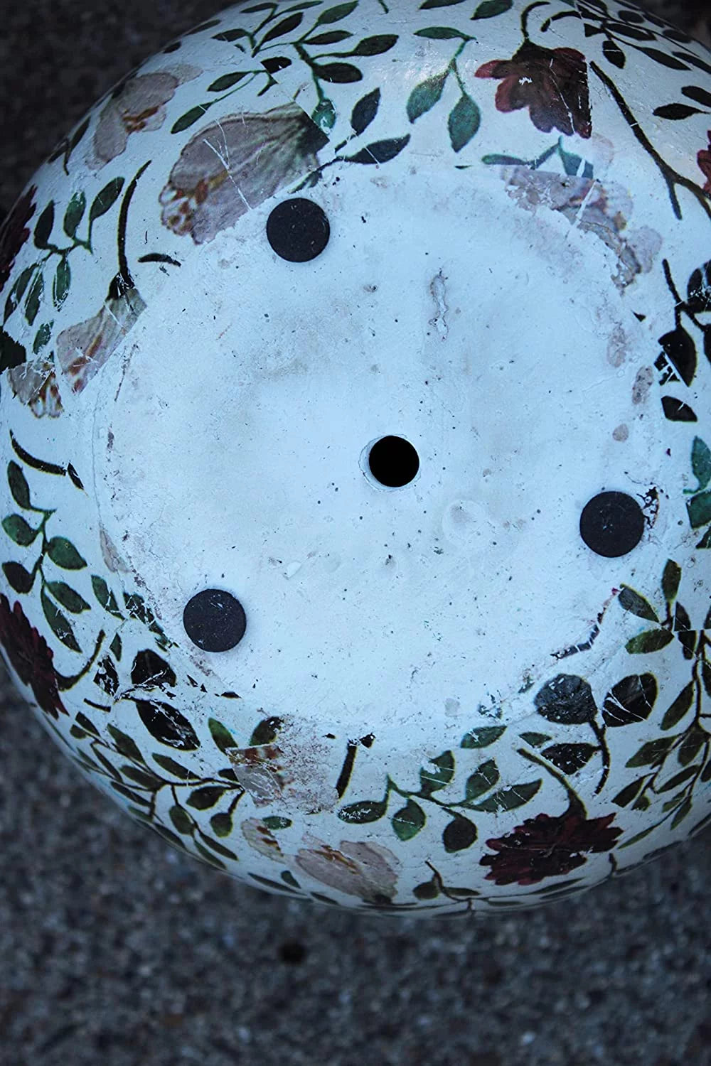 Red and green round ceramic planters H3240