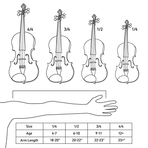 Black Solid Wood 4/4 Violin with Case U3427