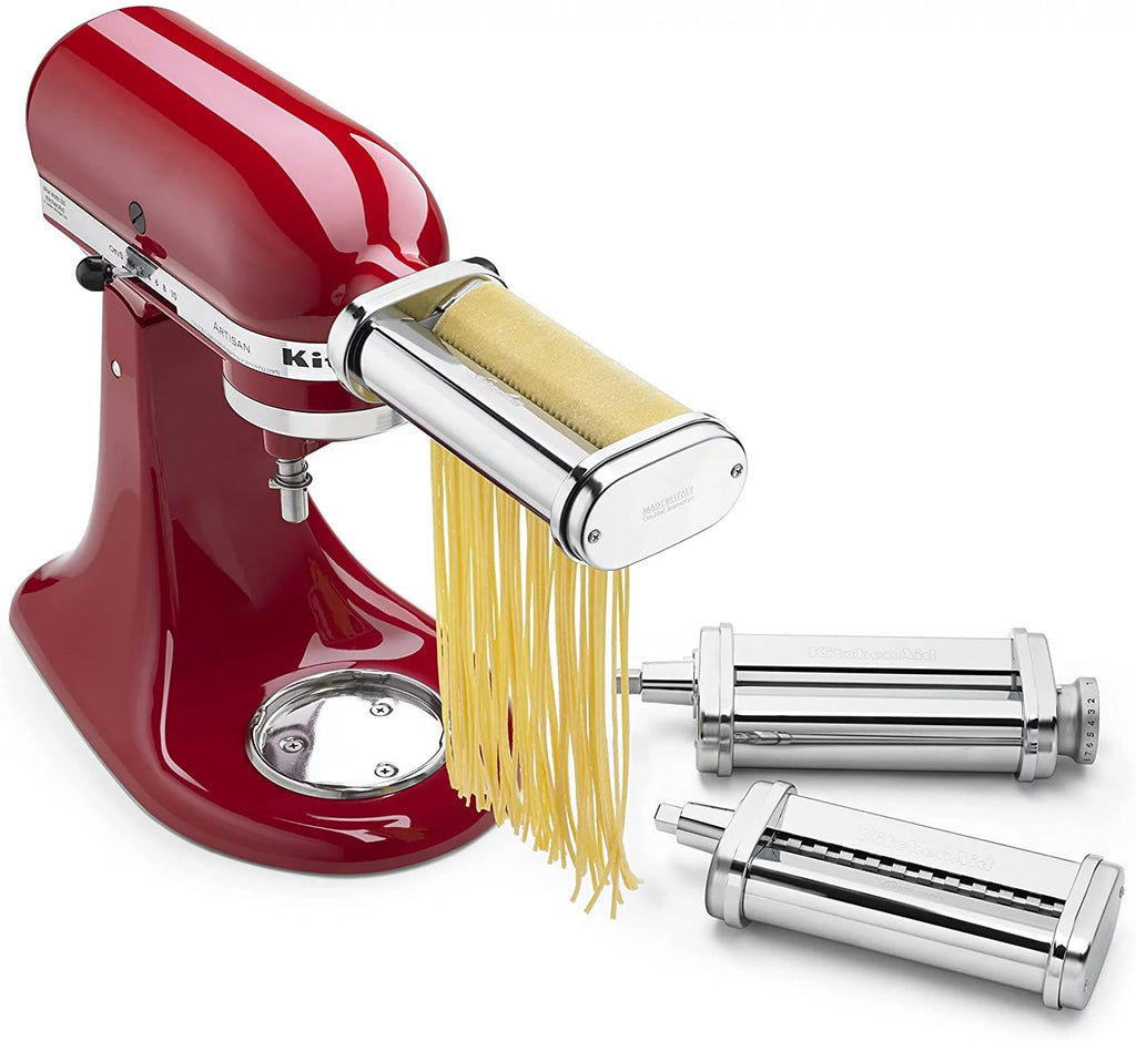White Pasta Press Attachment with 6 Interchangeable Pasta Plates Y994