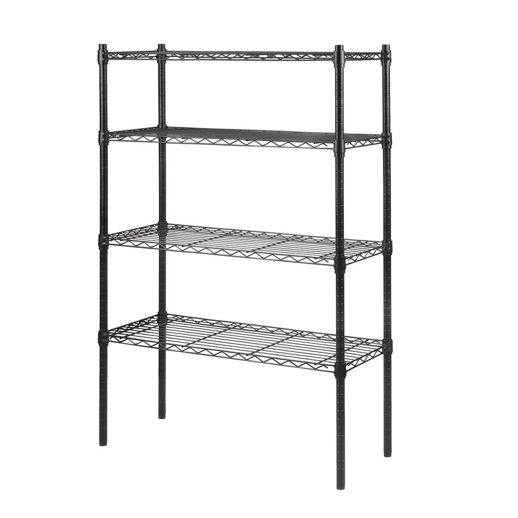 Black 4 Tier Wire Shelf Unit Q3118