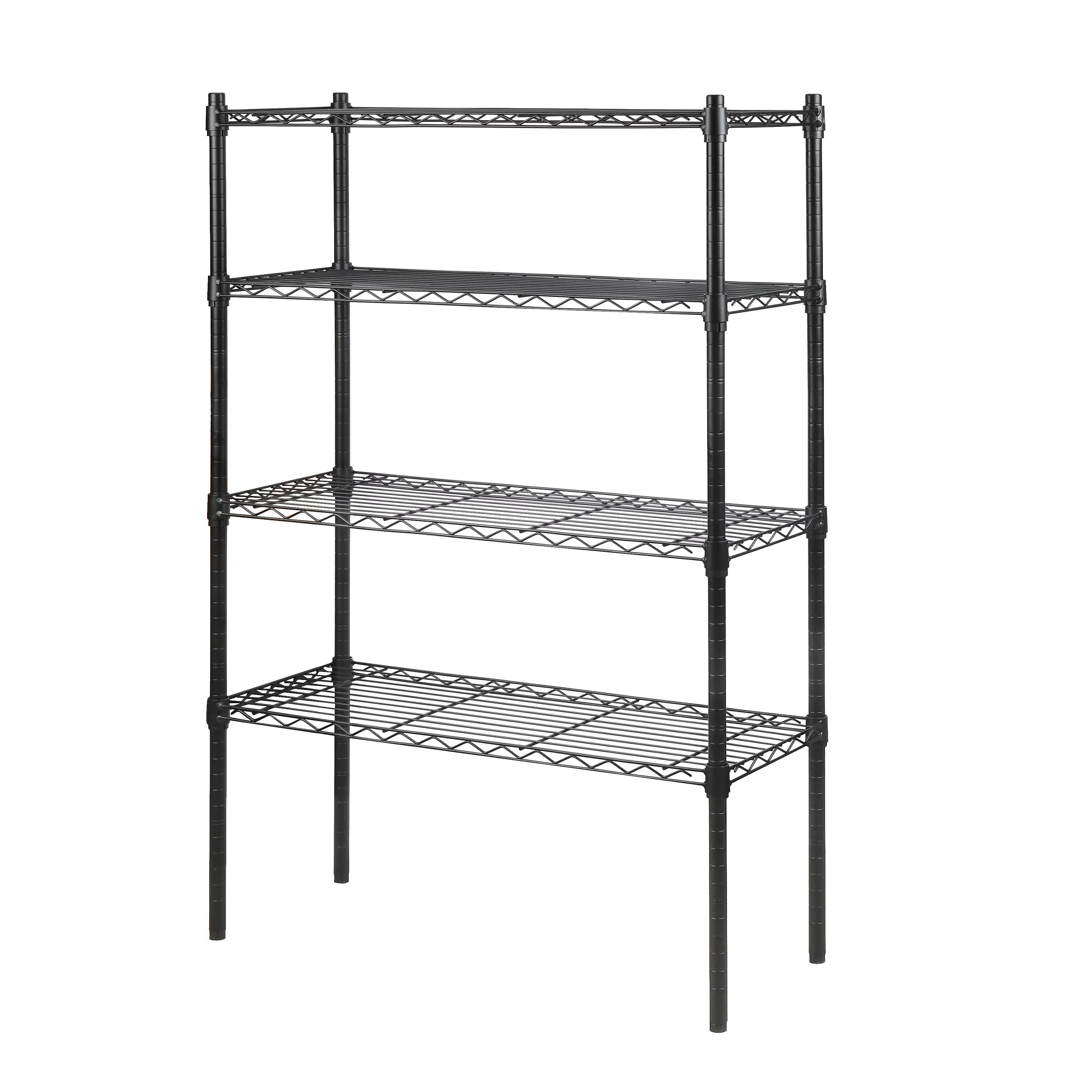 Black 4 Tier Wire Shelf Unit Q3118