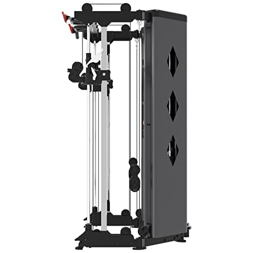 Folding Home Gym Smith Machine with Pulley System Squat Rack Weight Bar F485