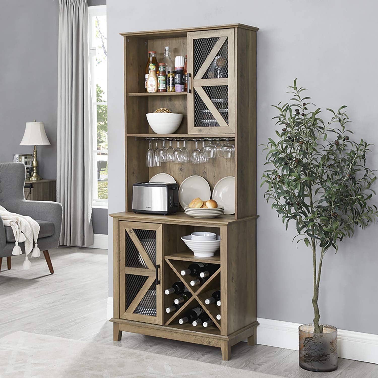 Bar Cabinet with Reclaimed Wood Finish S845