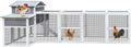 Extra Large Black Wooden Chicken Coop with Two Nesting Boxes and 5 Perches B32568