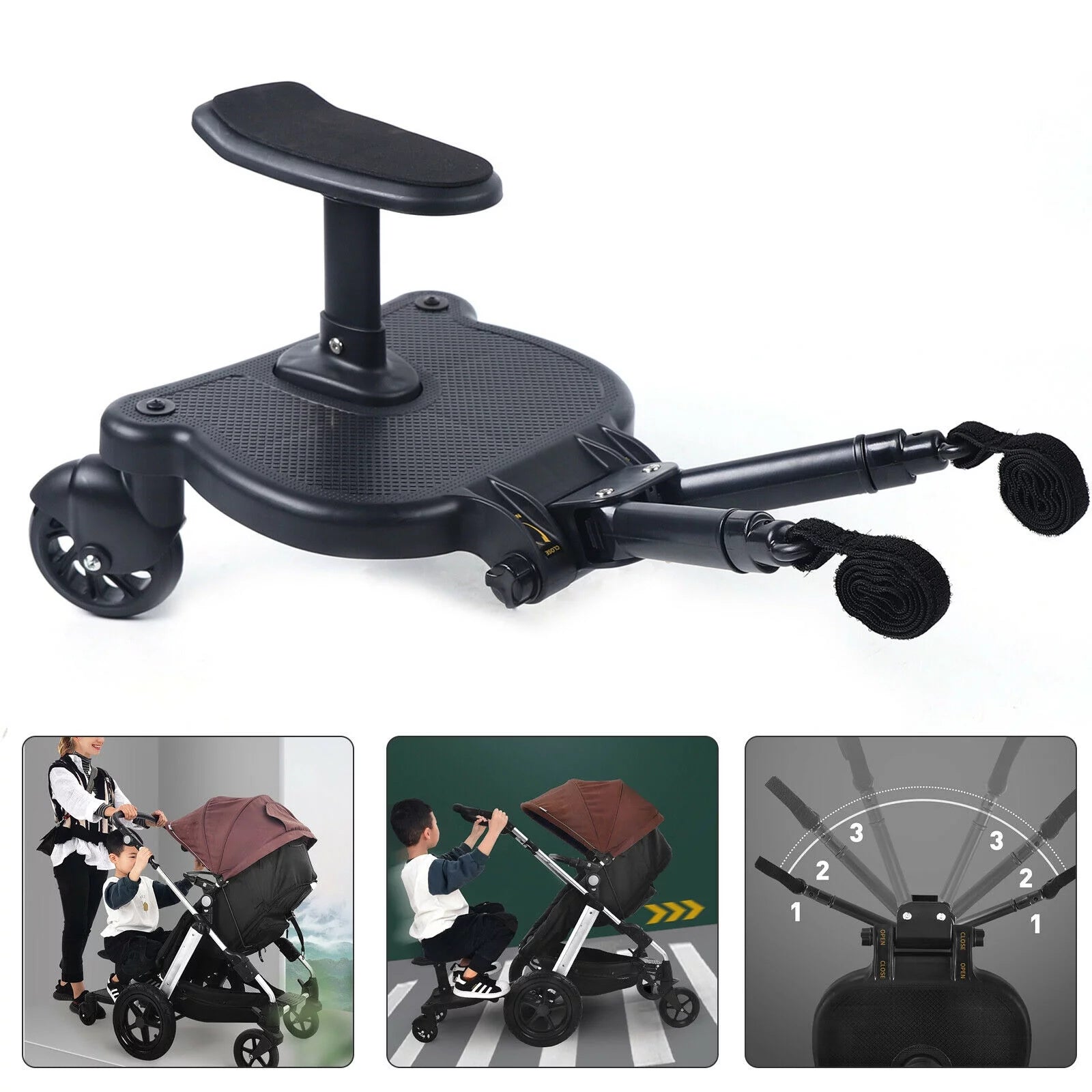 2-in-1 Stroller Ride Board with Detachable Seat and Standing Platform D604