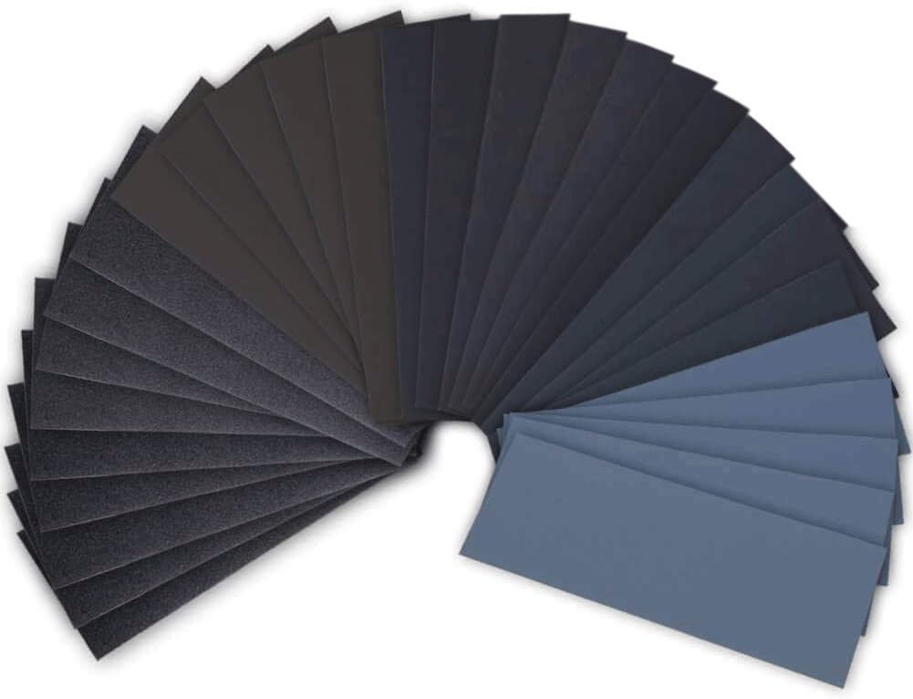 42 Pcs Wet Dry Sandpaper 120 to 3000 Grit Assortment 9 x 3.6 Inches Abrasive Paper Sheets J504952