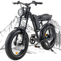 1500W Moped Style Electric Bike, 20 Inch Fat Tire, 6-Layer Full Suspension Ebike, 15.6AH Removable Battery J439108
