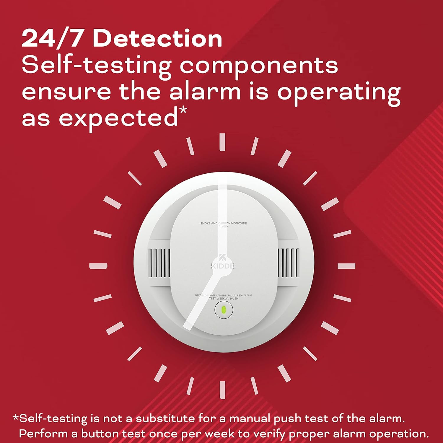 AA Battery Powered Smoke & Carbon Monoxide Detector, 1 Pack I633654