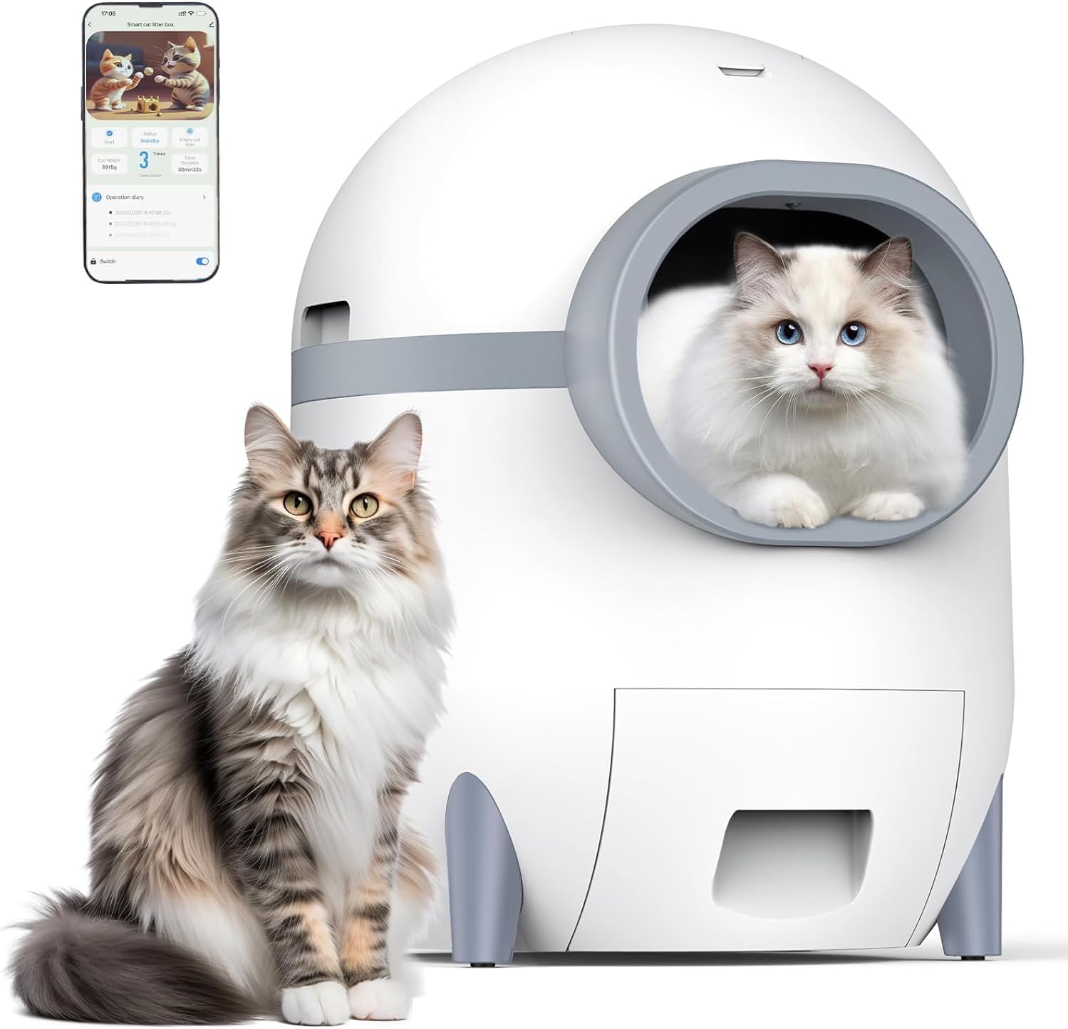 70L Self Cleaning Cat Litter Box with 15L Waste Drawer N8860