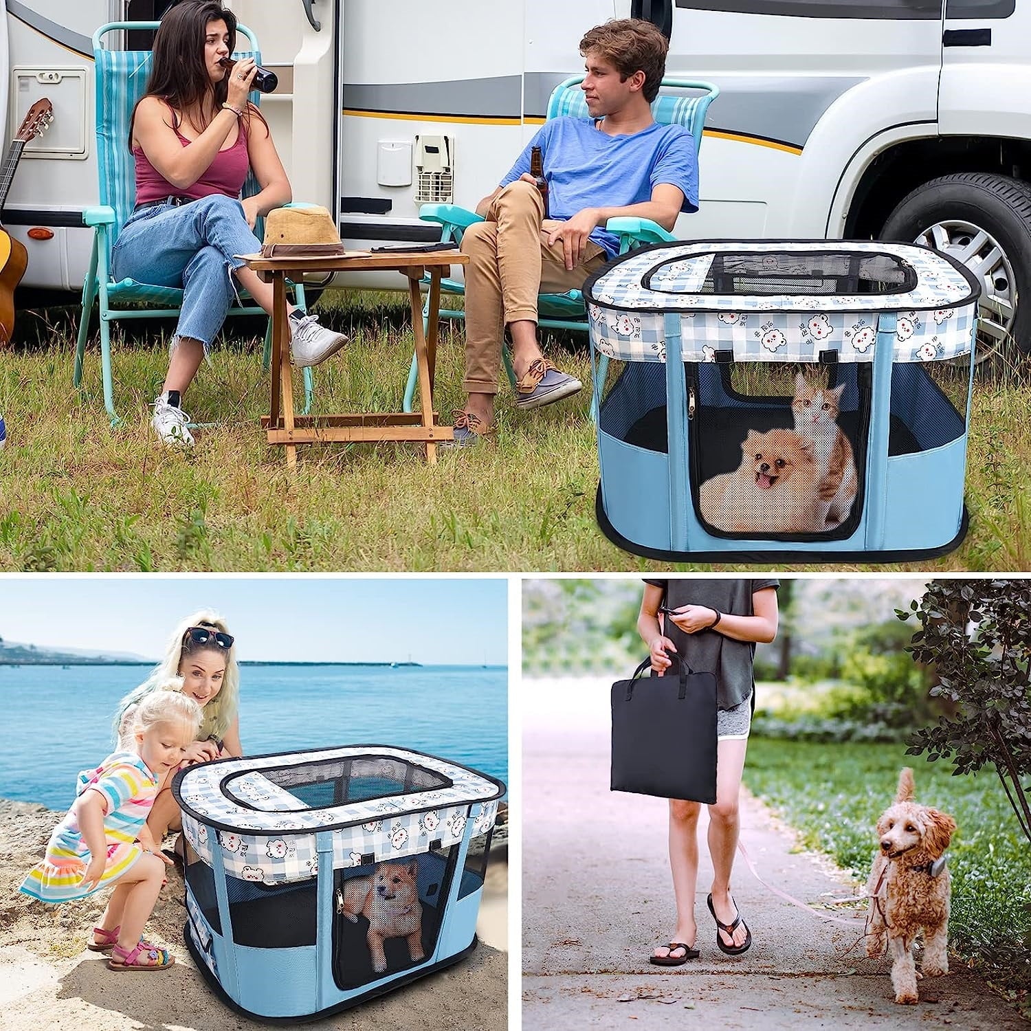Portable Cat Cage Kennel D4194