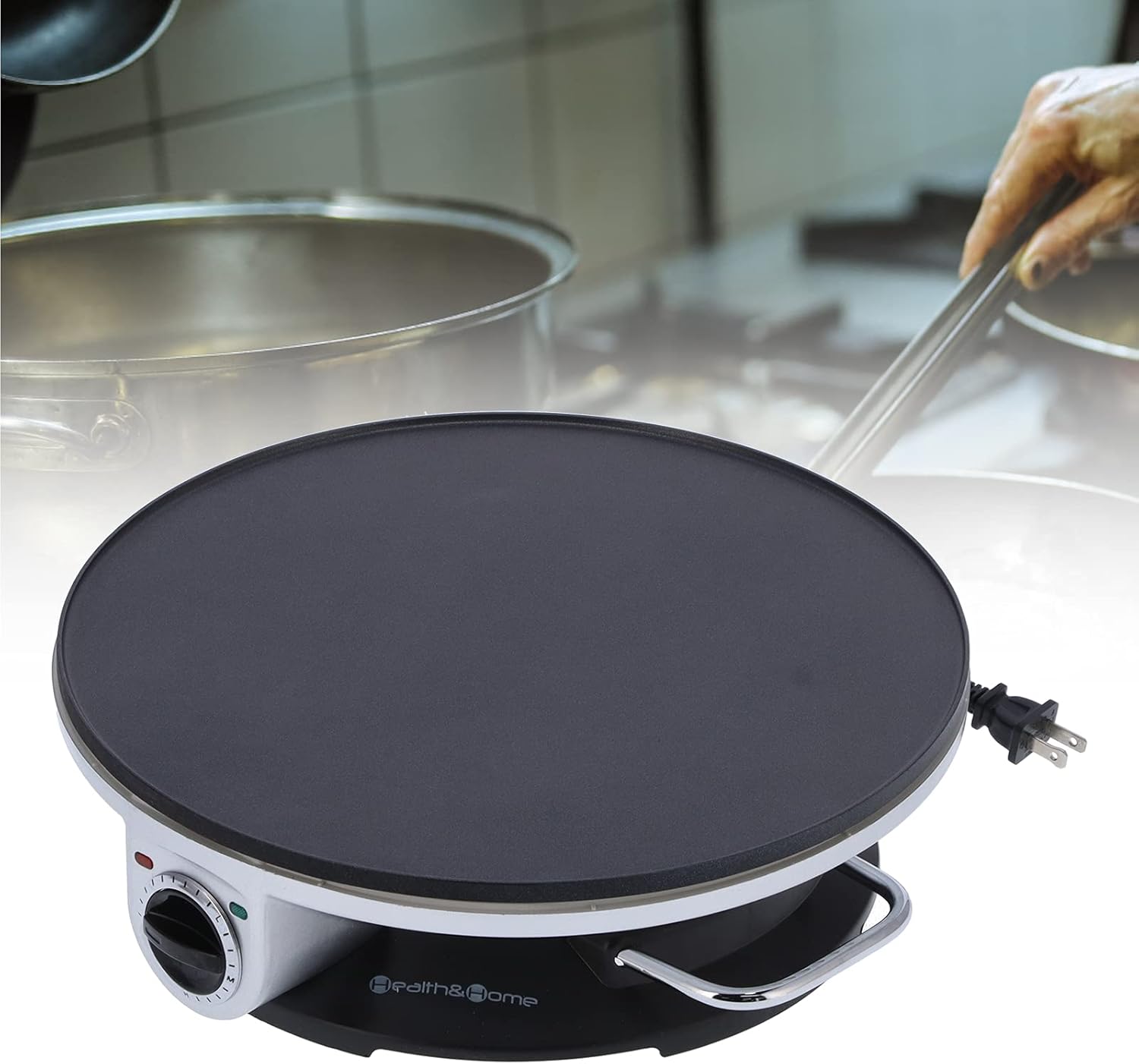13in Non Stick Electric Crepe Maker with Temperature Control Knob Q528457