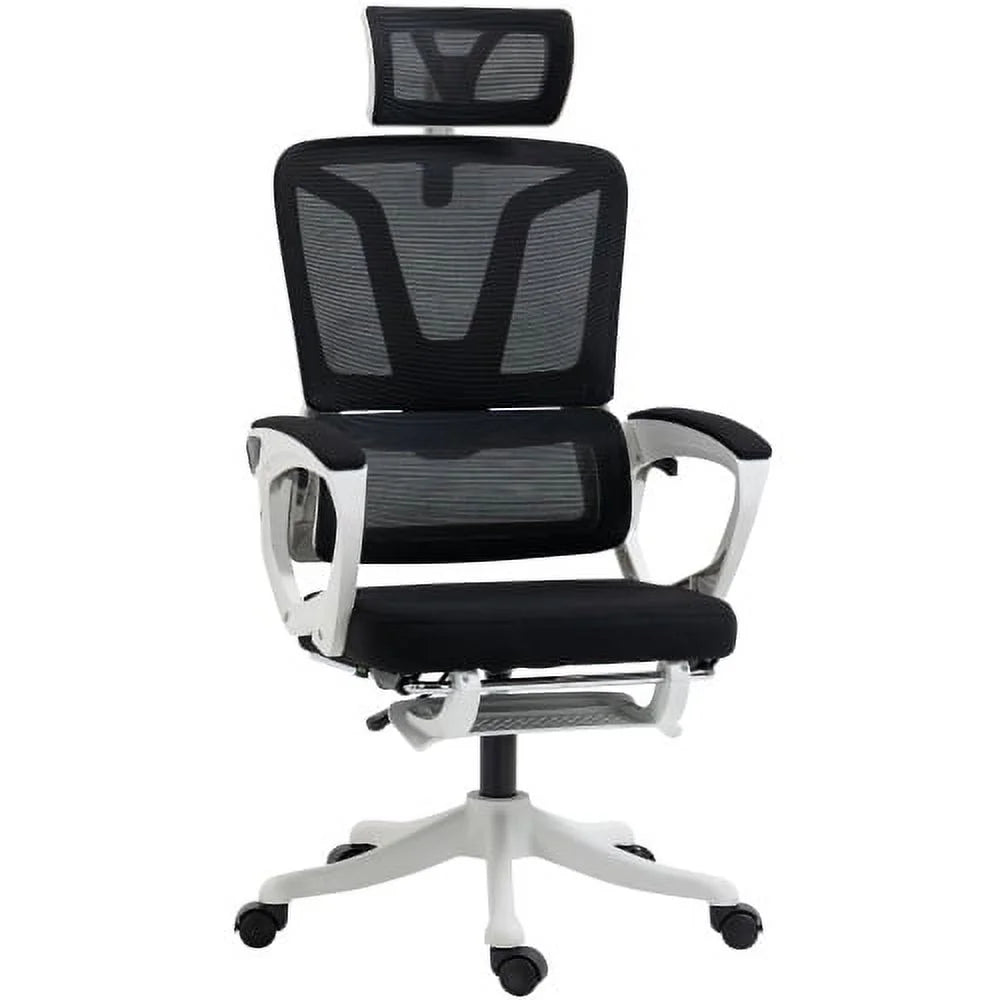 Black Fabric High Back Office Chair with Adjustable Headrest U928616