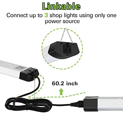 2 Pack 4FT 120W LED Shop Light 5000K 13000lm G9643