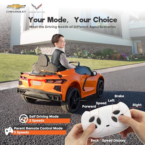 Chevrolet Corvette C8 12V Kids Electric Car Ride on Car with Remote Control U38626
