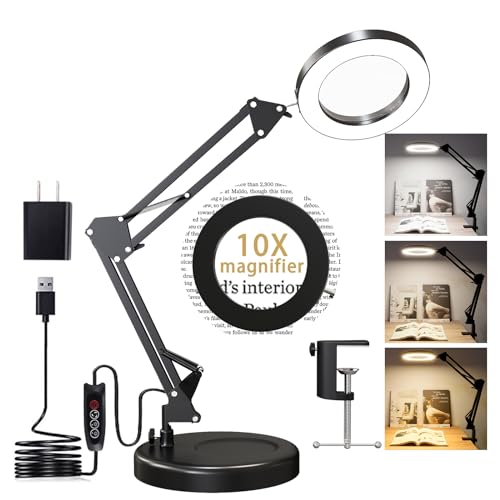 10X Magnifying Lamp with LED Light and Stand N9261