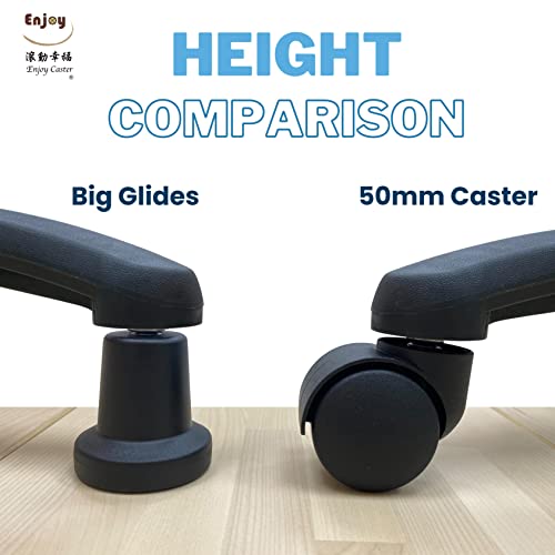 2.5 Inch Office Chair Casters with Dual Injection Polyurethane Wheels K5896