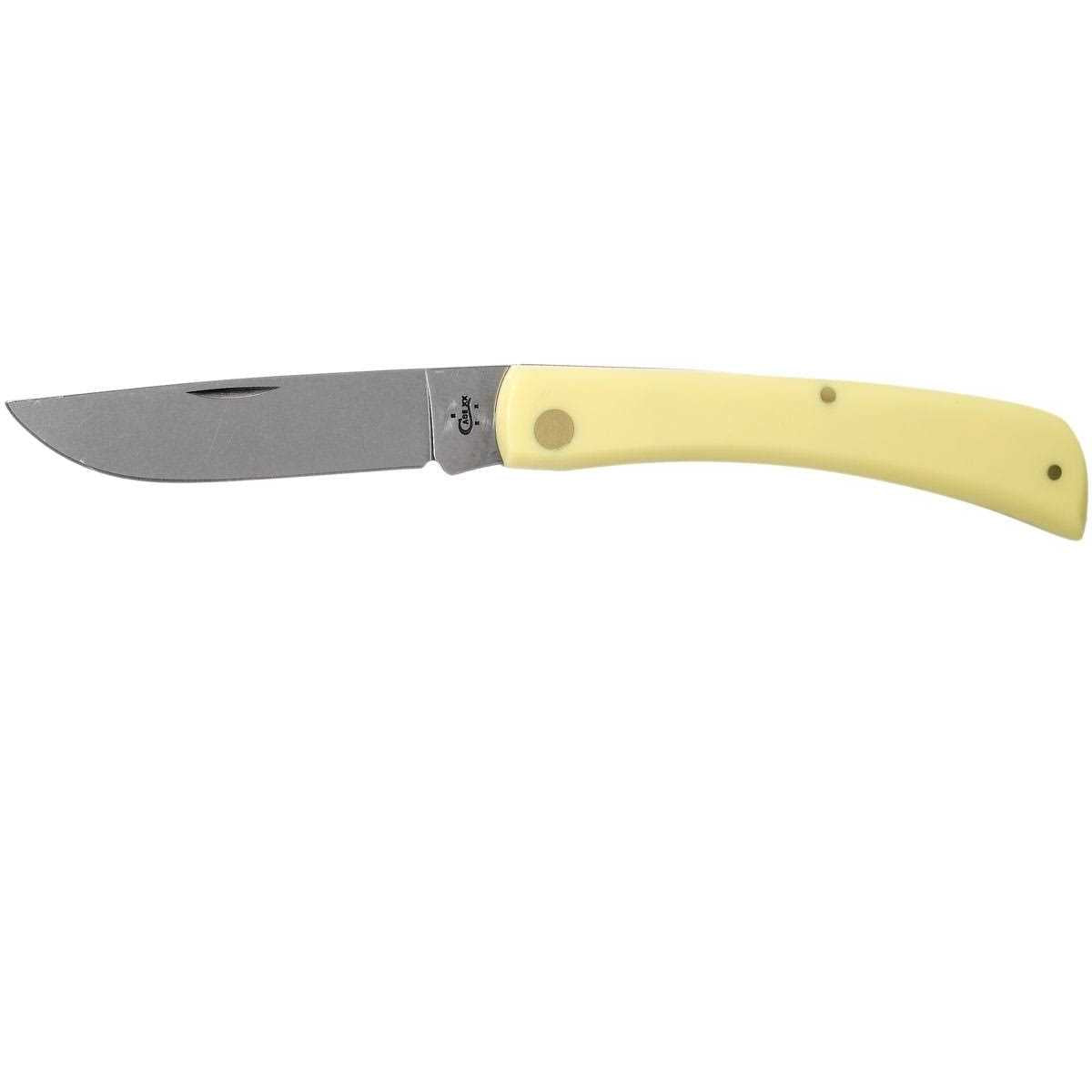 Yellow Delrin Handle CV Steel Pocket Knife I7170