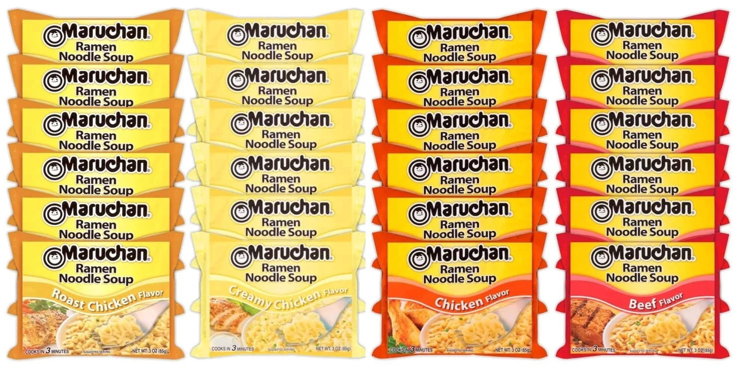 24 Packs Instant Ramen Noodle Soup Variety Mix Y57610