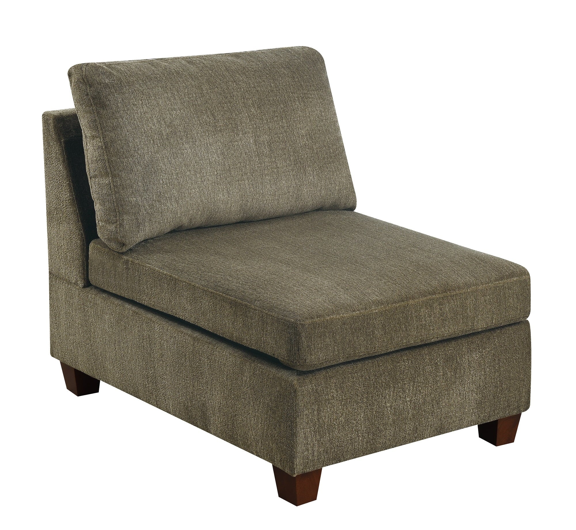 Tan Chenille Fabric Modular Sectional Sofa Set with Ottoman Y394739