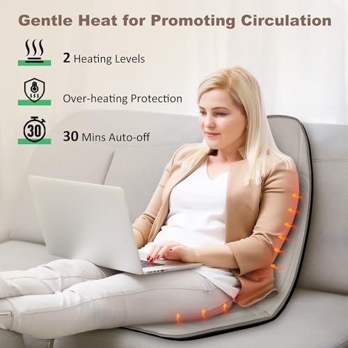 Beige Massage Chair Pad with Heat and Vibration Motors R270