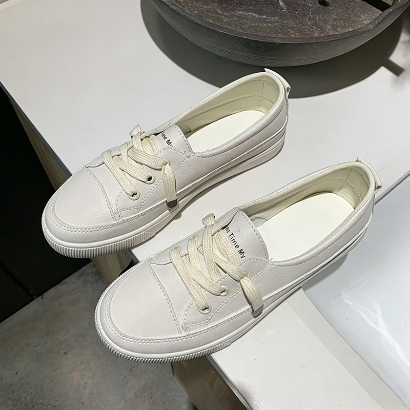 Women's Lightweight Slip-On Faux Leather Casual Low-Top Sneakers　
