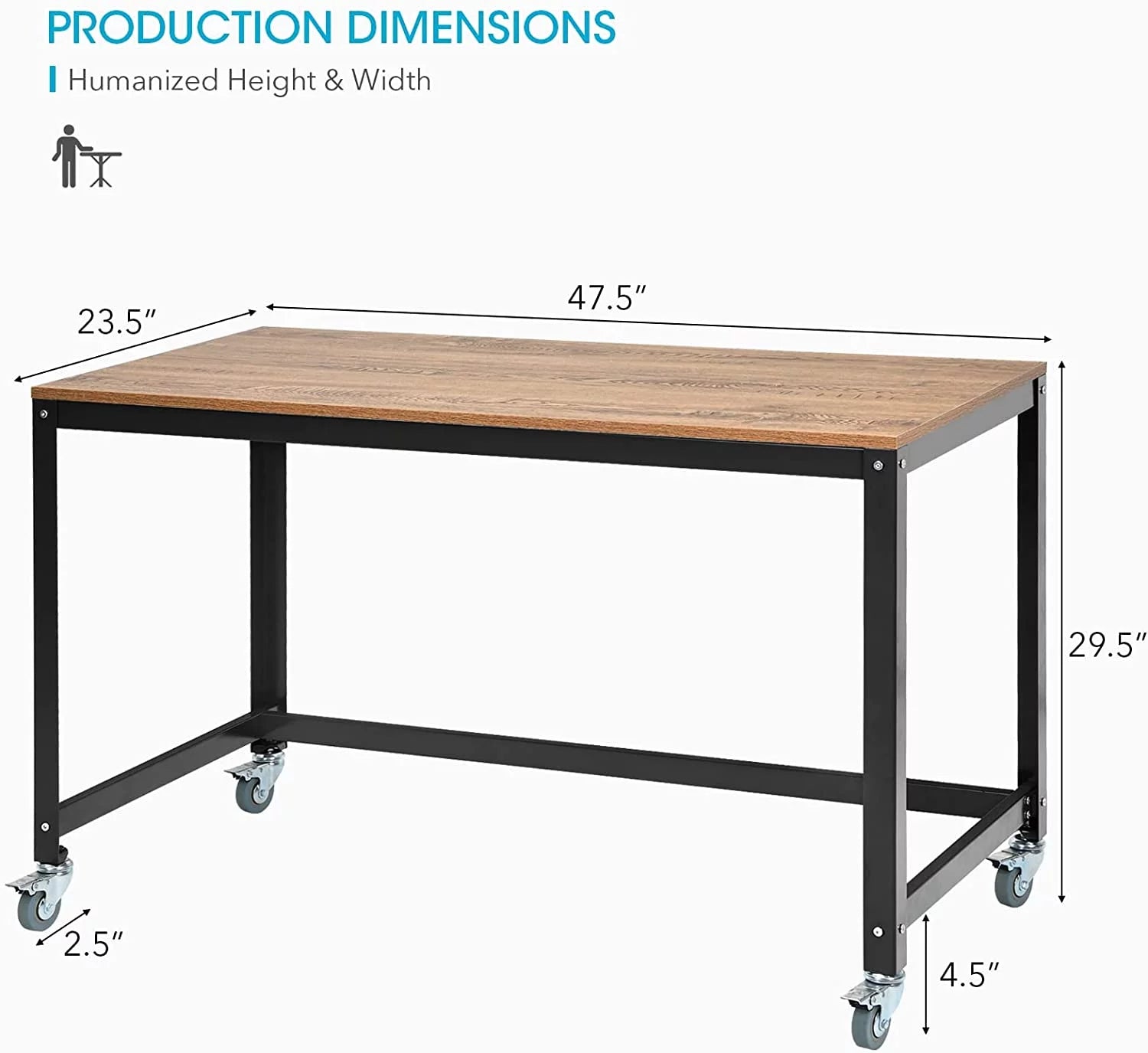 Mobile Desk with 4 Wheels I328