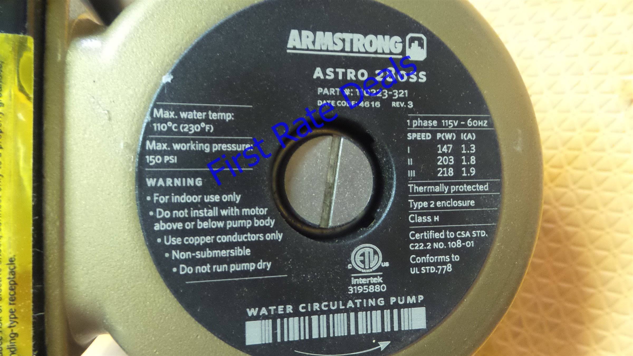 Astro 280SS Circulator Pump, Open, 115V, 5/16 HP T4962