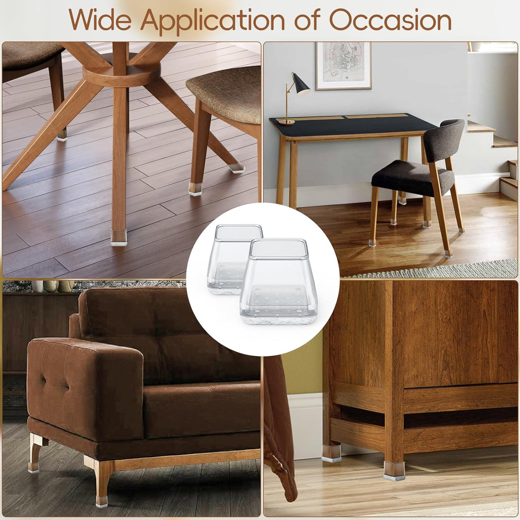 Square Chair Leg Floor Protectors, Felt Furniture Pads, Silicone Chair Leg Caps Covers A758883