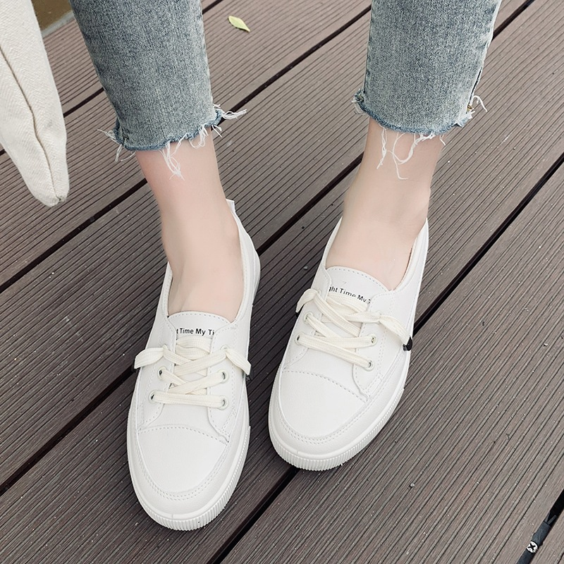 Women's Lightweight Slip-On Faux Leather Casual Low-Top Sneakers　