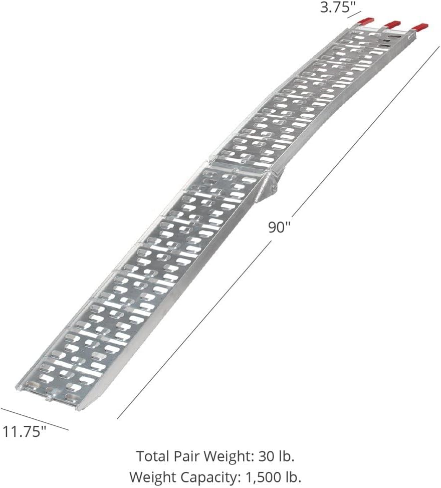 Aluminum Plate Top Ramp 7.5 Ft Pair 1,500 Capacity Loading Ramp C74920