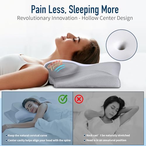 Cooling Contour Memory Foam Cervical Pillow with Pillowcase X3472