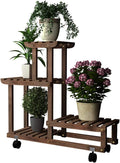 Multi-Layer Wooden Plant Stand with Wheels K127