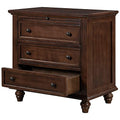 3-Drawer Wooden Nightstand with Pull-Out Tray (Blue) I701873