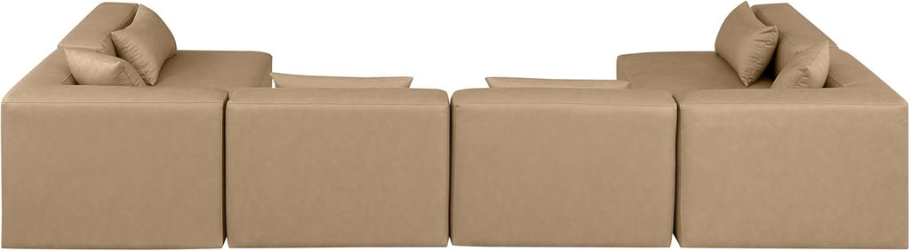 Tan Vegan Leather Modular Sectional S50003