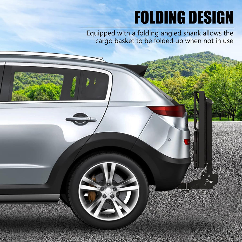500 Lbs Heavy Duty Folding Hitch Mount Cargo Carrier 60"x24"x14.4" for 2" Receiver Q5248