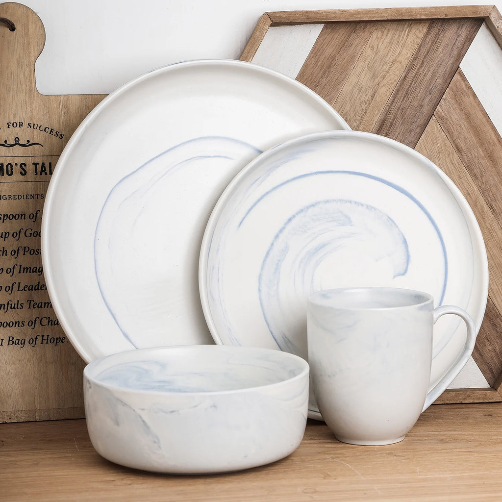 24-Piece Porcelain Blue Dinnerware Set M36264